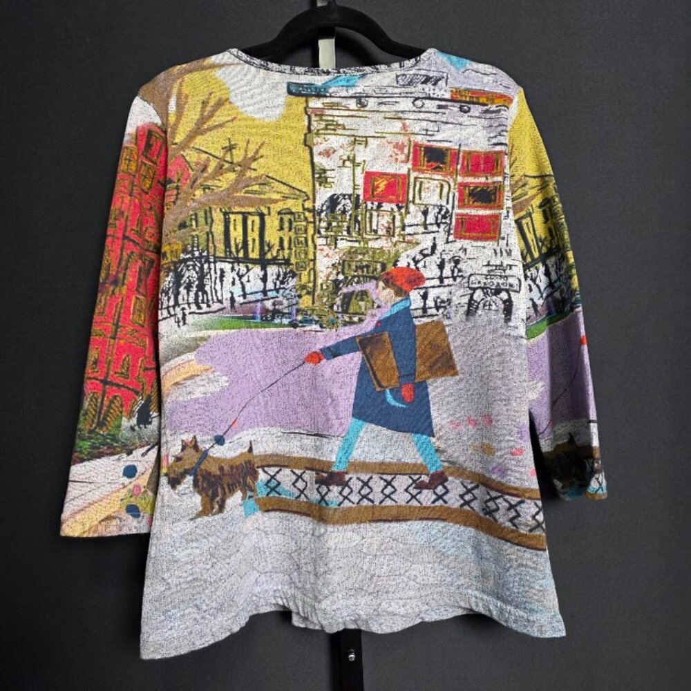 Parsley & Sage Tunic Top PL Petite Large Tapestry Art to Wear Dog Walker - Picture 6 of 6